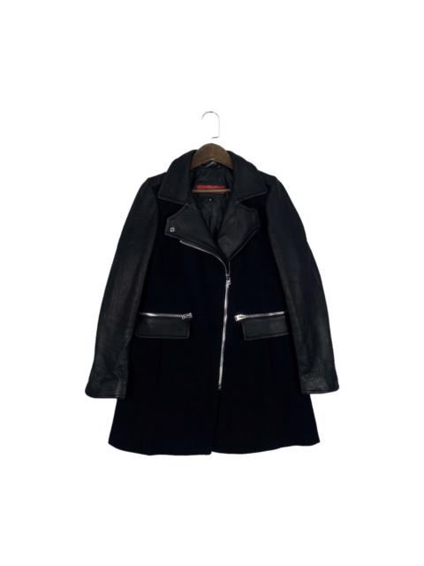 Other Designers Designer - Giorgio Cuirs Leather & Wool Mid Lenght Biker Jacket