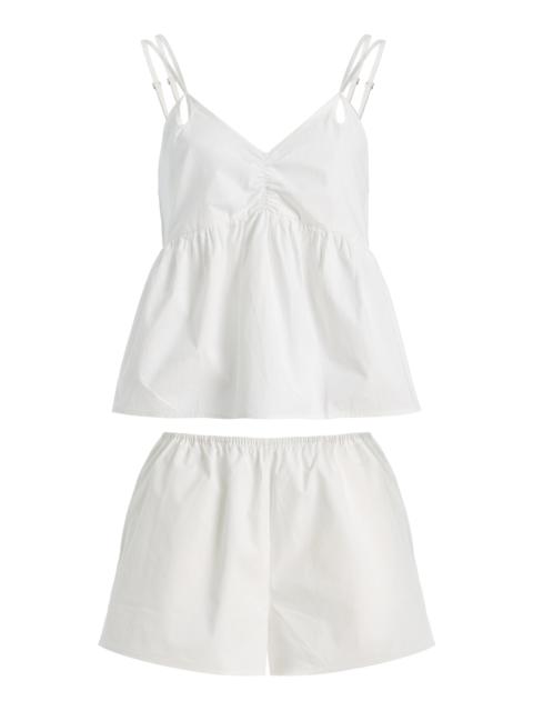 DEIJI STUDIOS Bind Cotton-Poplin Short Set white