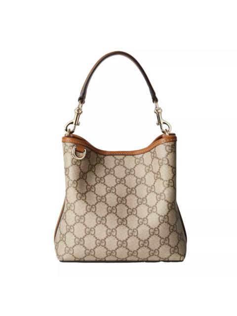 GUCCI GUCCI GG Small Beige/Brown Fabric Bucket Bag New