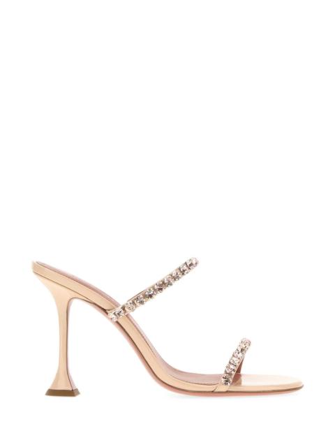 Amina Muaddi Amina Muaddi Women Light Pink Leather Gigi Mules