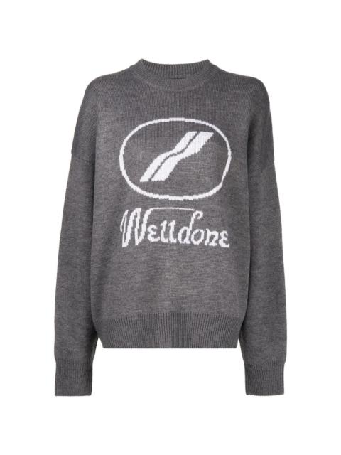 We11done crew-neck logo jumper
