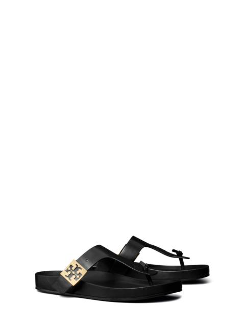 TORY BURCH Tory Burch Mellow Thong Sandal in Perfect Black /Perf at Nordstrom