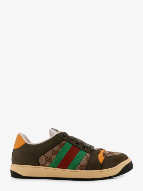 GUCCI Gucci Men Screener Low-Top Leather And Gg Supreme Fabric Sneakers