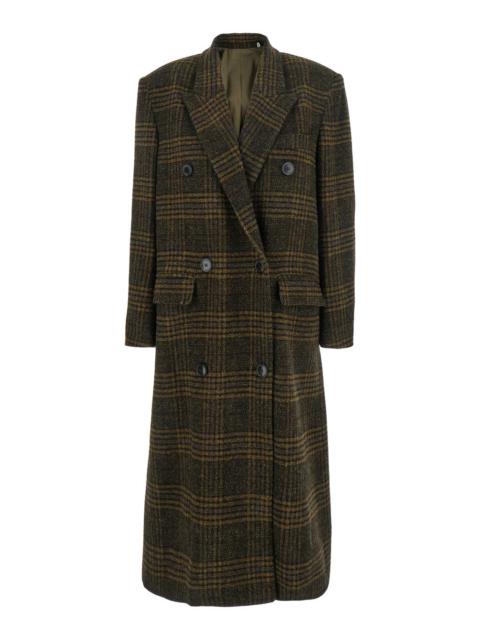 Isabel Marant Étoile Isabel Marant Etoile Women 'Lexana' Green Double-Breasted Coat With Peak Revers And All-Over Check M