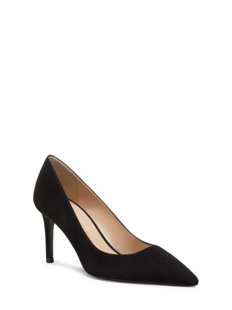 Stuart Weitzman Stuart Weitzman 'Stuart Power 75 Pointed Toe Pump in Black Suede at Nordstrom