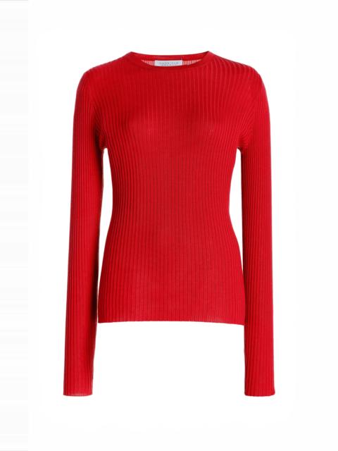 GABRIELA HEARST Browning Knit Sweater in Scarlet Red Cashmere Silk