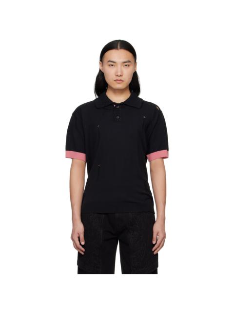 Andersson Bell Black Damaged Polo