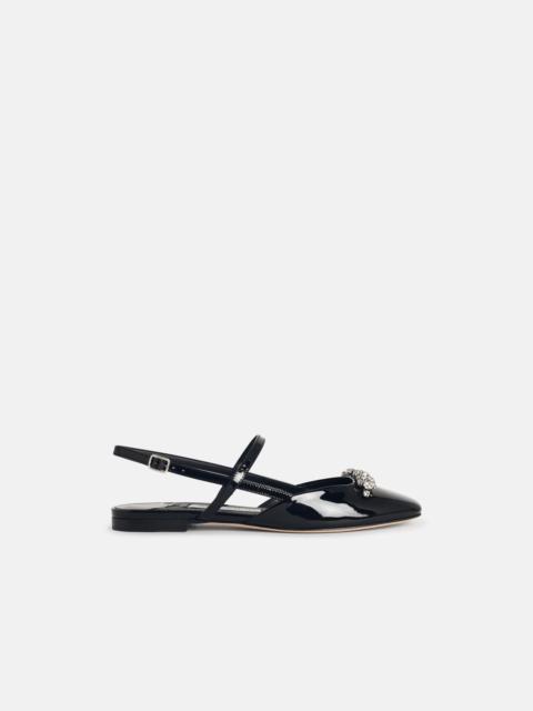 JIMMY CHOO 'BELINDA SB FLAT' BLACK LEATHER BALLET FLATS