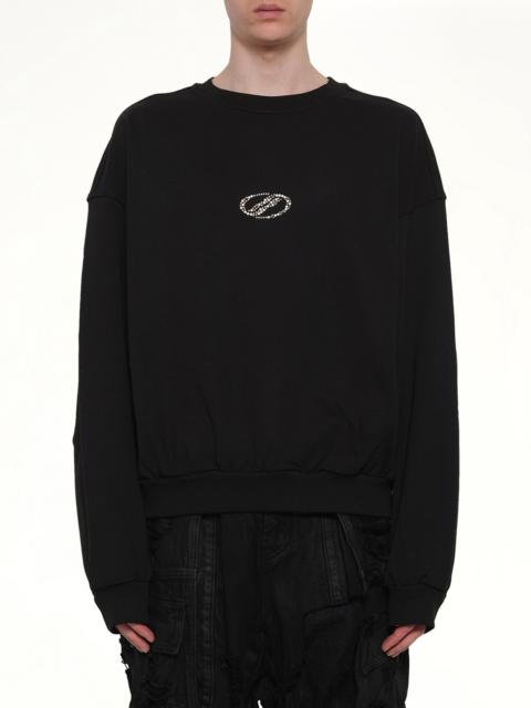We11done Rhinestone Balloon-Fit Sweatshirt in Black