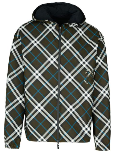 Burberry 'Check' Reversible Green Polyester Jacket Man