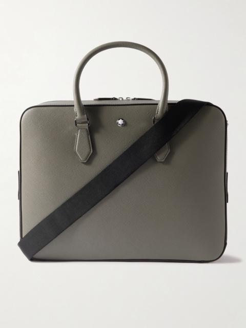 Montblanc Sartorial Medium Cross-Grain Leather Briefcase Gray