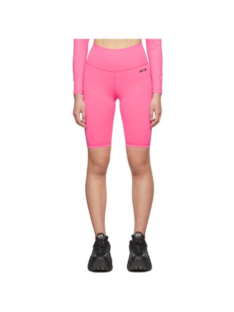 MSGM Pink Micro Logo Bike Shorts
