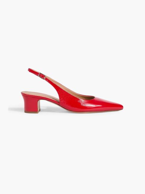 Mansur Gavriel Patent-leather slingback pumps