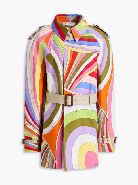 PUCCI Belted printed cotton-sateen trench coat