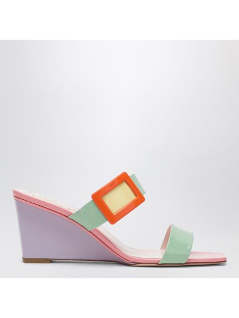 Roger Vivier Roger Vivier Belle Vivier Wedge Mules In Green/Purple Patent Leather Women