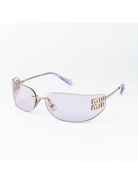 Other Designers Miu Miu Men Sunglasses Gold Pink Rectangle Rimless MUA51S ZVN90O NEW AUTHENTIC