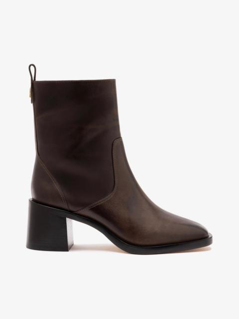 Larroudé Mini Ricky Boot In Brown Shadow Leather