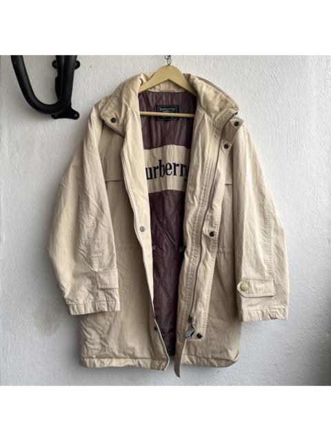 VINTAGE BURBERRYS QUILTED BLANKET JACKET WITH HOODDED