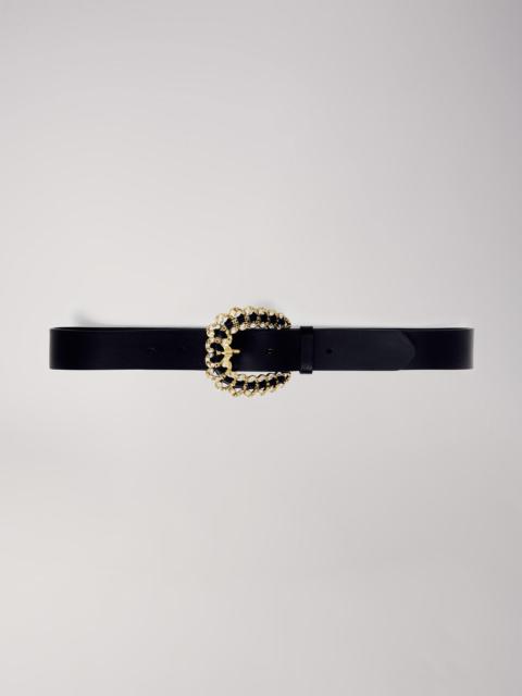 maje Belt with diamanté buckle