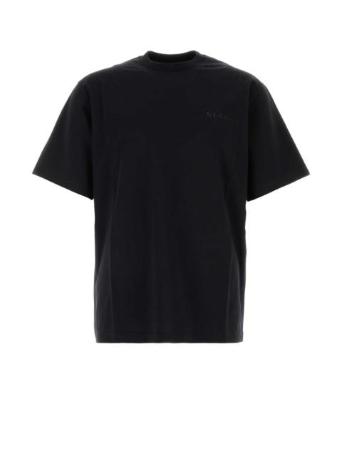GUCCI Gucci Men Black Stretch Cotton Blend T-Shirt