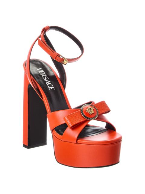 VERSACE Versace Ribbon Leather Platform Sandal