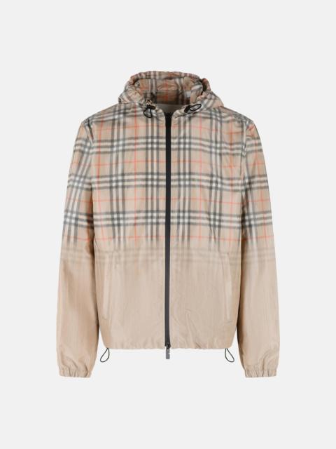 Burberry HOODED JACKET AND 'CHECK' SHADED SAND BEIGE