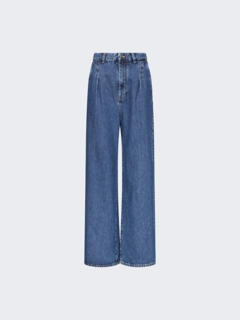 Loulou de Saison Attu Lds Straight Leg Jeans Washed Blue