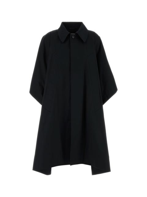 MM6 Maison Margiela Black cotton overcoat