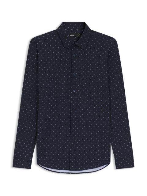 BOSS REGULAR-FIT SHIRT IN PERFORMANCE-STRETCH FLORAL-PRINT JERSEY