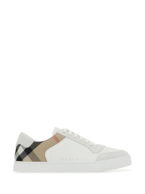 Burberry Man Multicolor Leather And Fabric Sneakers