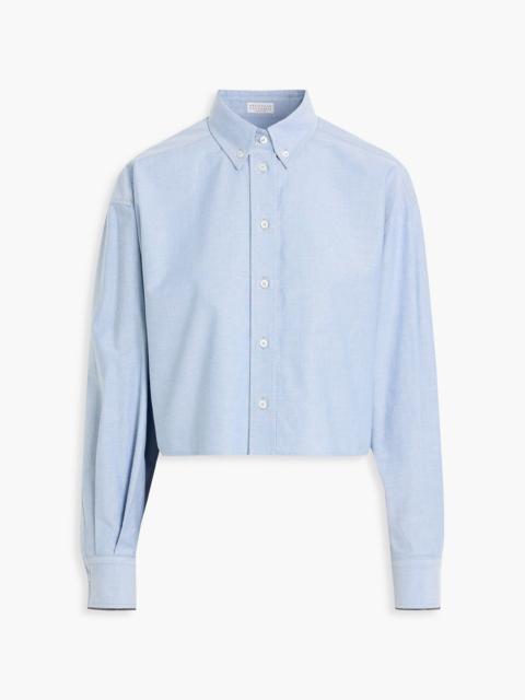 Brunello Cucinelli Cropped cotton Oxford shirt