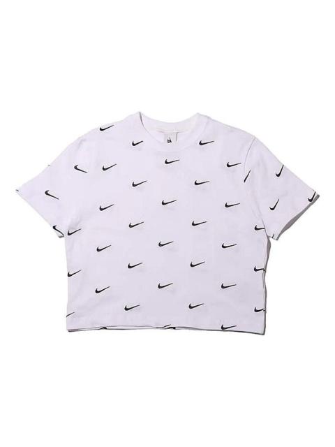 Nike (WMNS) Nike logo Printing Short Sleeve 'White' CK4092-100
