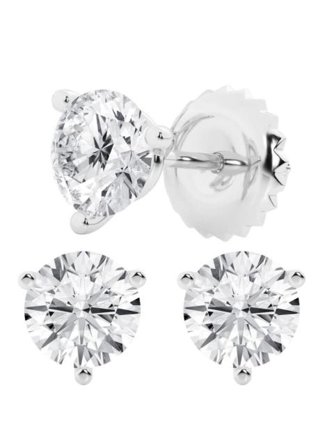 Other Designers Brilliant Diamond 3 Carat Round Cut Lab Grown Diamond Stud Earrings in Platinum, G-H Color, VS Clari