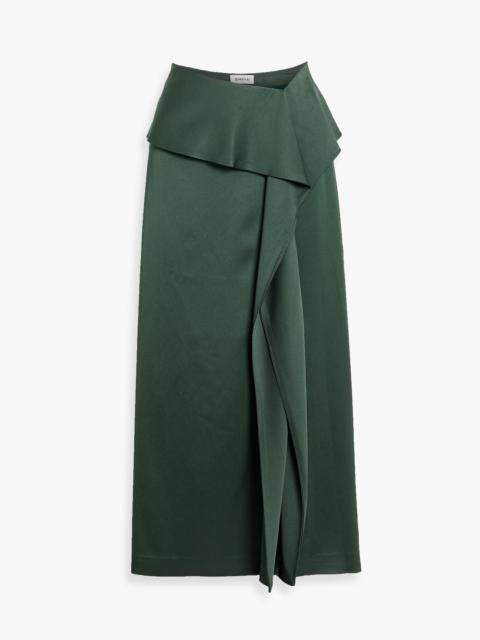 SIMKHAI Maria draped satin midi skirt