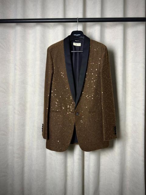 SAINT LAURENT Saint Laurent Paris 14SS Hedi Slimane Gold Braided Shawl-Collar  Jacket by Hedi Slimane