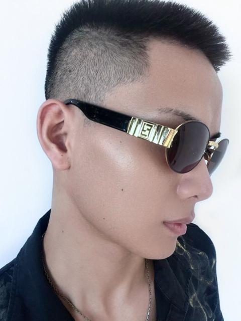 FENDI 1990s Fendi Gold Zucca Logo Sunglasses
