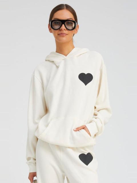 SPRWMN CREME WITH BLACK HEART HOODIE