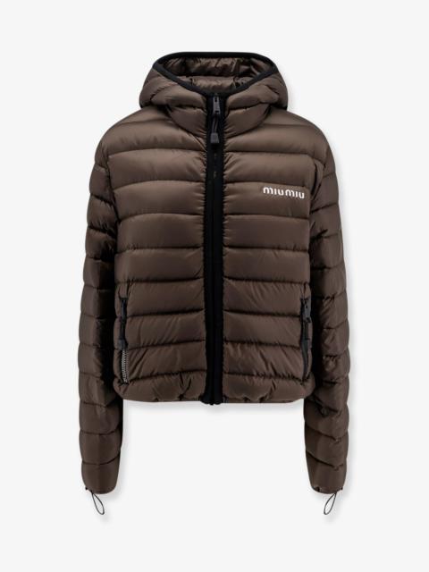 Miu Miu Recycled Polyester Hooded Down Jacket