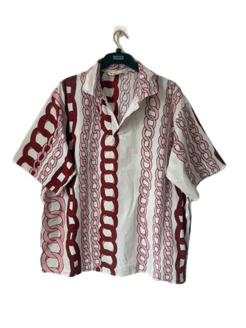 Marni Marni Oversized Chain Link Poplin Top Pink Burgundy 2 Pocket