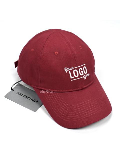 BALENCIAGA Balenciaga Red Your Logo Here Embroidered Hat NWT
