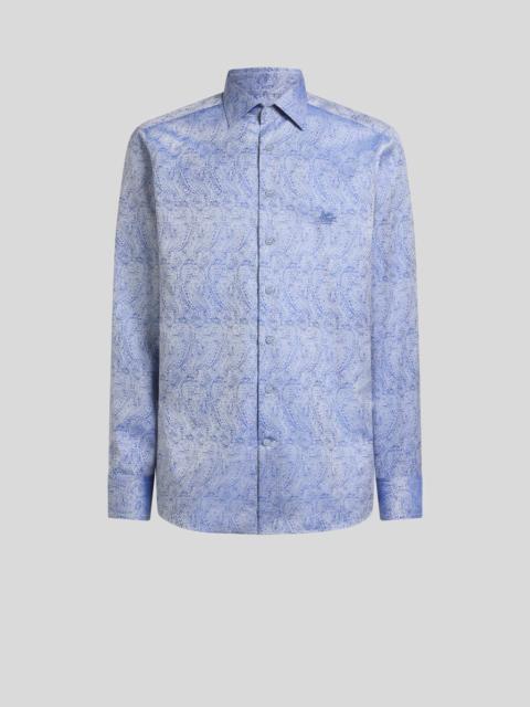 Etro COTTON JACQUARD SHIRT WITH PAISLEY MOTIF AND PEGASO EMBROIDERY