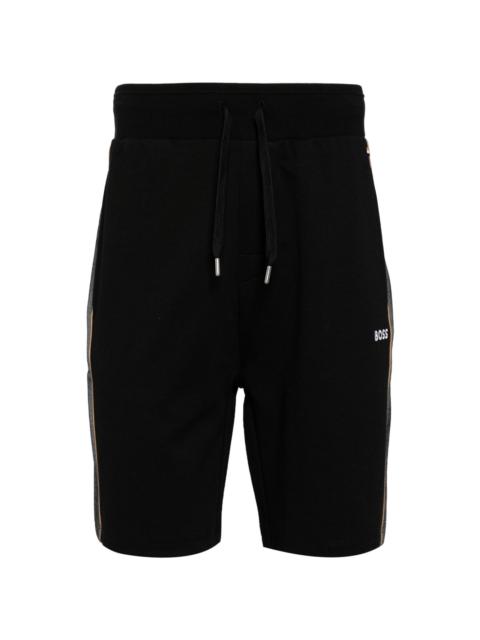 BOSS side-stripe logo-embroidered track shorts