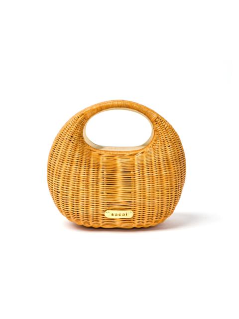 sacai Rattan Round Bag
