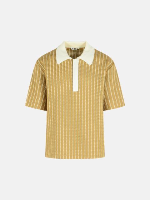 Jil Sander BEIGE COTTON KNIT POLO SHIRT