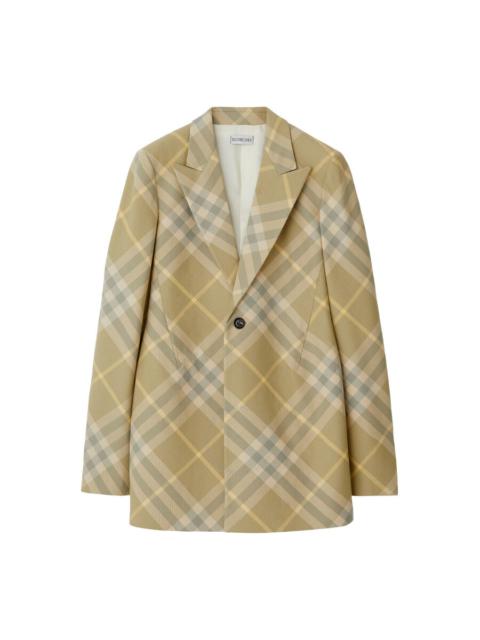 Burberry Checked Tailored Single-Breasted Blazer