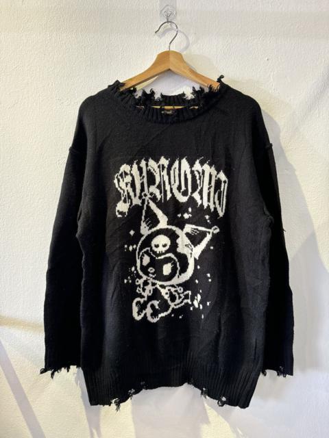 Other Designers Anime - Kuromi Distressed Punk Poem Riot Knitwear