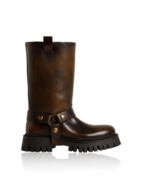 Golden Goose Kurt Chunky Sole Distressed Leather Boot brown