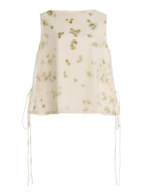 Altuzarra Siggi Tie-Detailed Stretch-Cotton Top ivory