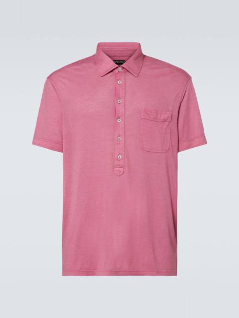 TOM FORD Silk and linen polo shirt