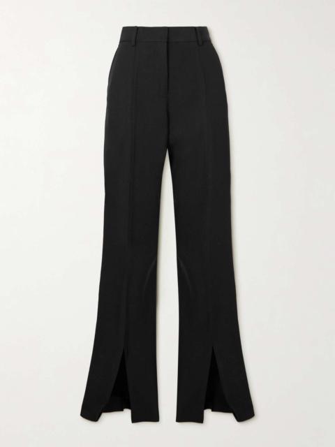 Woven straight-leg pants Black